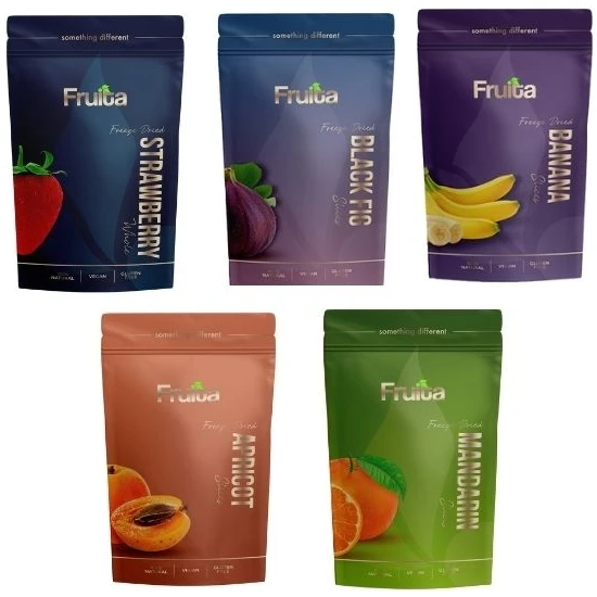 Fruita Freeze Dry Tanışma Paketi 6 (Bütün Çilek 15 gr + Muz 30 gr + Incir 20 gr + Mandalina 20 gr + Kayısı 20 Gr)