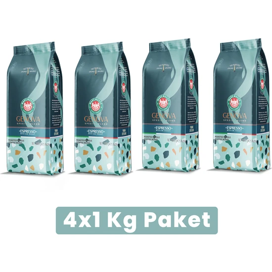 Espresso Genova Blend (ÇEKİRDEK VEYA ÖĞÜTÜLMÜŞ) Kahve 4X1 Kg Paket