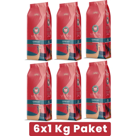 Espresso Venezia Blend (ÇEKİRDEK VEYA ÖĞÜTÜLMÜŞ) Kahve 6X1 Kg Paket