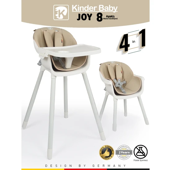 Kinder Baby Joy 4in1 Bebek Mama Sandalyesi ve Mama Oturağı Iç Pedli