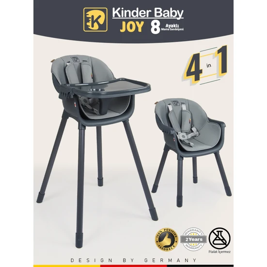 Kinder Baby Joy 4in1 Bebek Mama Sandalyesi ve Mama Oturağı Iç Pedli
