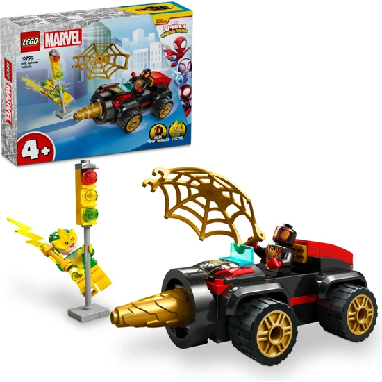 LEGO® 4+ Döner Burgulu Araç 10792 - 4 Yaş ve Üzeri Çocuklar Için Örümcek Adam Arabası, Miles Morales ve Electro Minifigürleri Içeren Yaratıcı Oyuncak Yapım Seti (58 Parça)