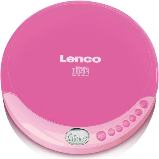 Lenco Taşınabilir CD Çalar Discman Şarj Özellikli Pembe