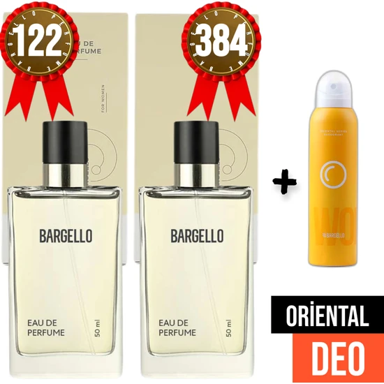 Bargello 122 Kadın Parfüm Oriental 50 ml EDP + 384 Kadın Parfüm Floral 50 ml EDP + Kadın Deodorant Oriental 150 ml