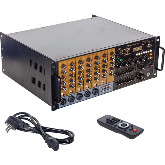Magıcvoıce MV-1216 Küp Mixer Anfi USB Bt Uk RMS300W Max 2400W 6 Zon +99DSP+4-16-70-100V Trafolu (4434)