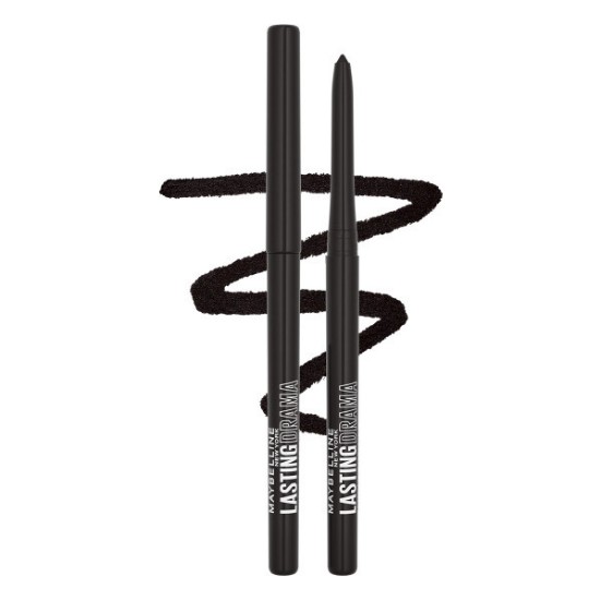 Maybelline New York Lasting Drama Otomatik Göz Kalemi - Midnight Black, Suya Dayanıklı, Kolay Uygulama, 1 Adet