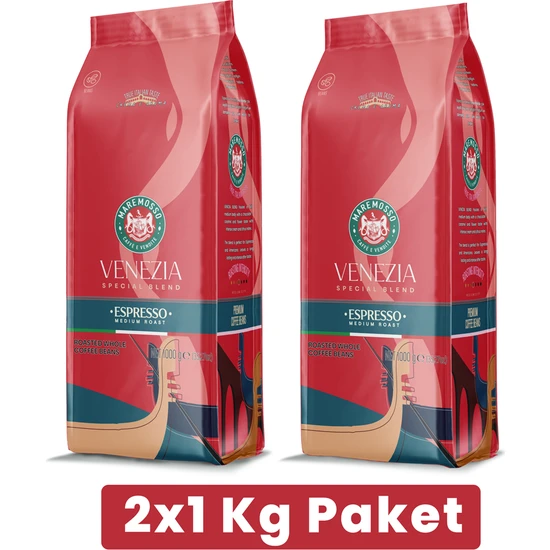 Espresso Venezia Blend (ÇEKİRDEK VEYA ÖĞÜTÜLMÜŞ) Kahve 2X1 Kg Paket