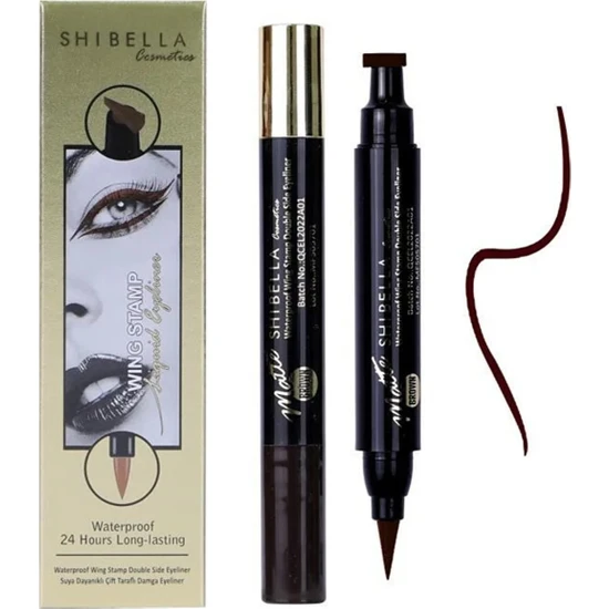 Shibella Cosmetics Suya Dayanıklı Damga Eyeliner - İnce Damga