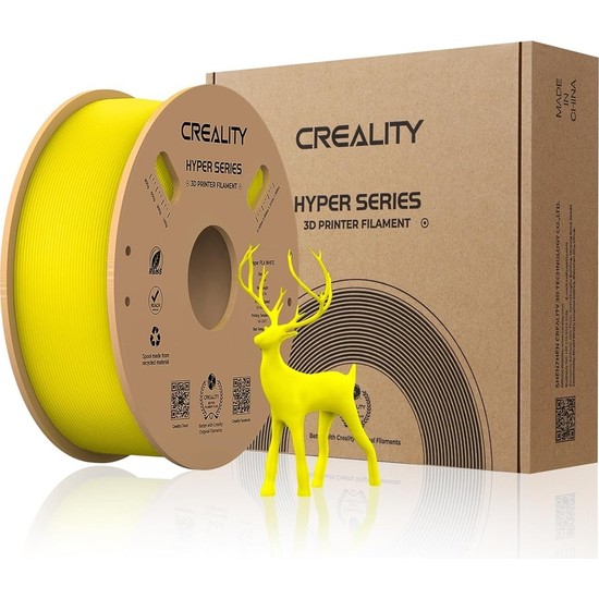 Creality Hyper Sarı PLA Filament 1.75MM 1kg Yüksek Baskı Kalitesi ile Hızlı ve Hassas Baskılar