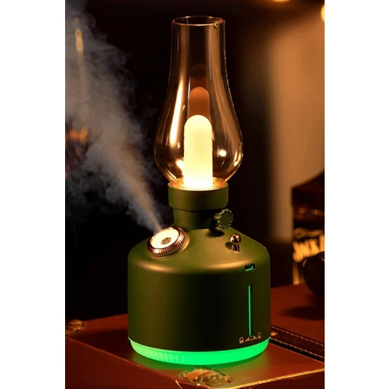 Mobee Gaz Lambası Görünümlü Hava Nemlendirici Retro Buhar Püskürtücü Ledli Lamba Difüzör Aroma Terapi