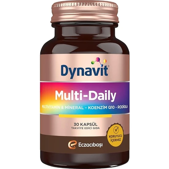 Dynavit Multi-Daily 30 Kapsül Multivitamin Mineral Koenzim Q10 Rodiola