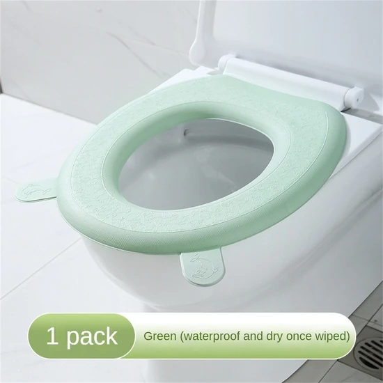 DouranShop Çok Stil Dört Mevsim Banyo Ev Yastık Etiket Su Geçirmez Kullanışlı Temizlemesi Kolay Silika Jel Klozet Koltuk Minderi Tuvalet Kapağı (Yurt Dışından)