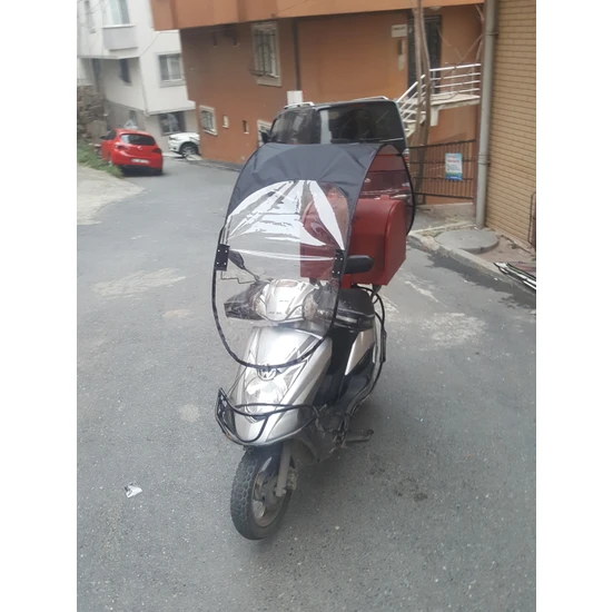 Mototente Motosiklet Kumaş Tente Açık Siyah