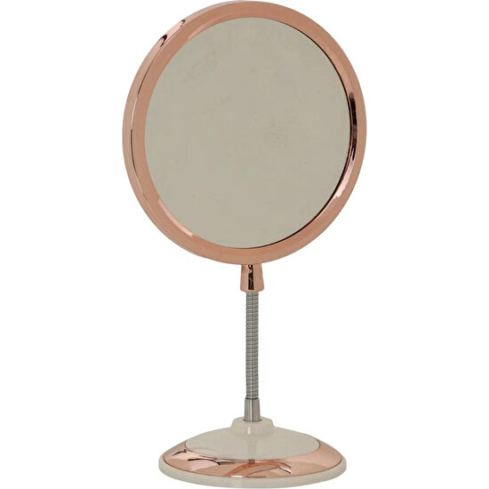 Kitchen Design Lab Makyaj Traş Aynası Büyüteçli Çift Taraflı Masa Üstü Yuvarlak Ayna, 3x Büyüteçli