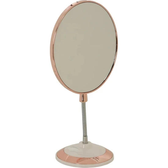 Kitchen Design Lab Makyaj Traş Aynası Oval Ayna, Büyüteçli Çift Taraflı Masa Üstü, 3x Büyüteçli Makyaj Aynası