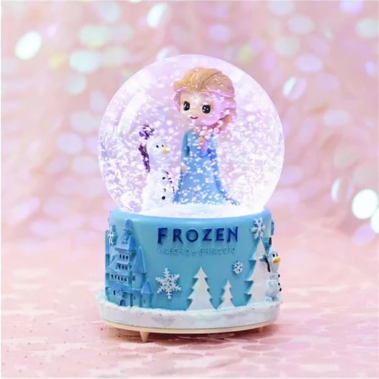 Elsa 12 cm Frozen Işıklı Müzikli Kar Küresi