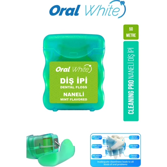 Oral White Cleaning Pro Diş İpi Naneli 50 Metre