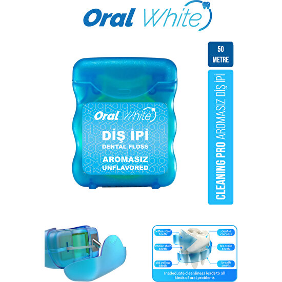 Oral White Cleaning Pro Diş İpi Sade 50 Metre