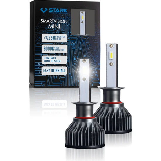 Stark Smart Vision Mini H1 LED Xenon Far Ampulü Kısa Tip Mini Slim Csp Şimşek Etkili