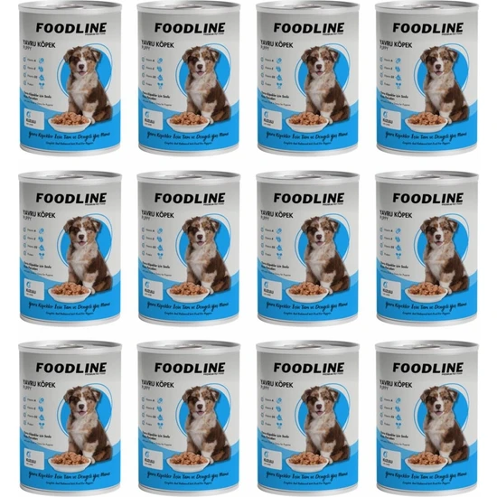 Foodline Kuzu Etli Yavru Köpek Konservesi 400 gr x 12 Adet