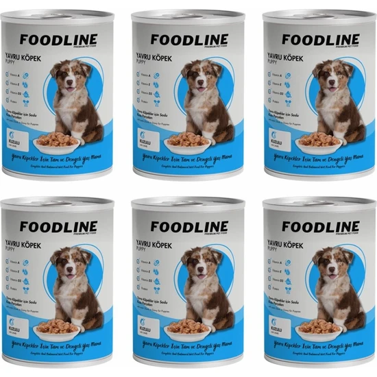 Foodline Kuzu Etli Yavru Köpek Konservesi 400 gr x 6 Adet