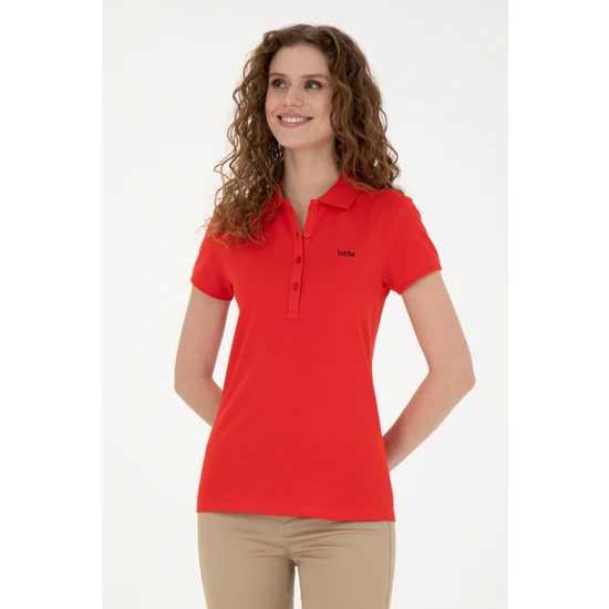 U.S. Polo Assn. Kadın Kırmızı Tişört Basic 50285846-VR030