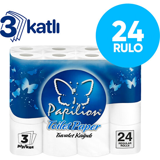 Papilion Extra-Soft 3 Katlı Tuvalet Kağıdı - 24 Rulo