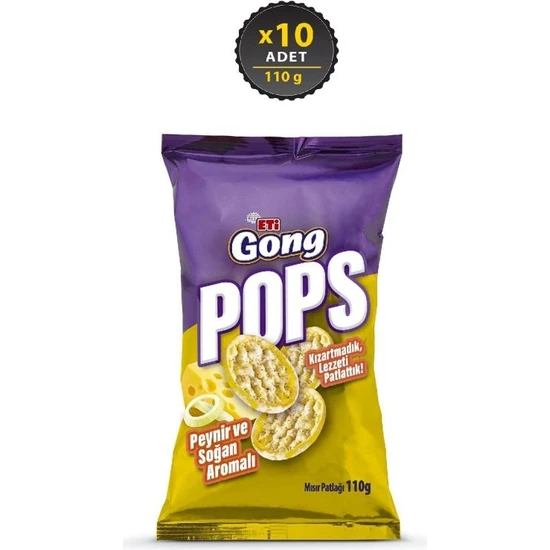 Eti Gong Pops Peynir Soğan 110 G x 10 Adet