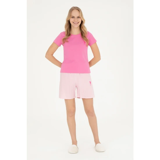 U.S. Polo Assn. Kadın Pembe Pijama Takım 50290819-VR041