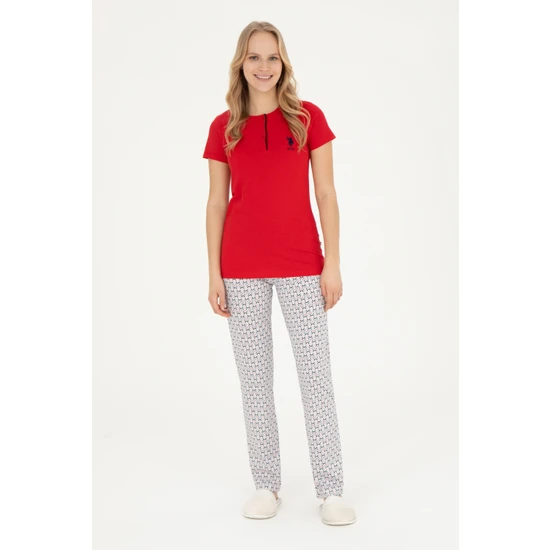 U.S. Polo Assn. Kadın Kırmızı Pijama Takım 50290997-VR030