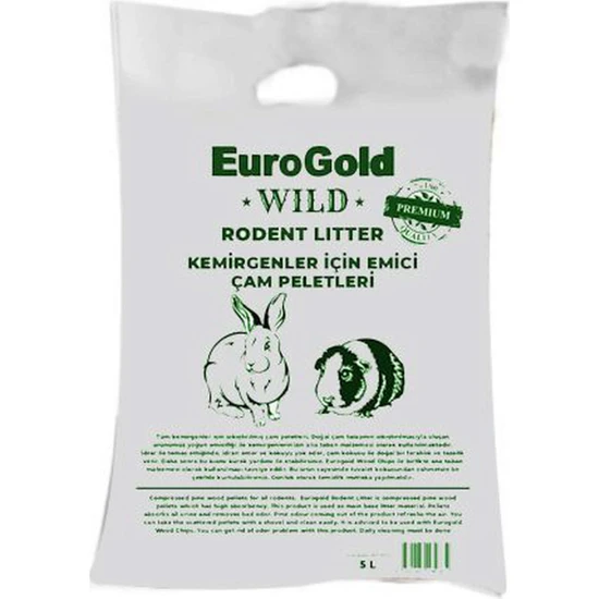 Eurogold Wild Kemirgen Için Emici Çam Peletleri 5 Lt x 2 Adet 326107