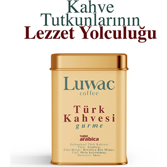 Luwac Coffee Orta Kavrulmuş Türk Kahvesi Teneke Kutu 100 gr