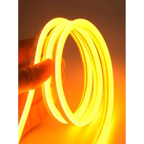 Yuled 100 Metre Neon Amber 220 V Esnek Hortum Şerit LED Işık Aydınlatma + Güç Fişi