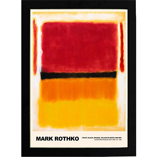 Kaynock Mark Rothko Violet, Black, Orange 21 x 30CM - Siyah Çerçeveli