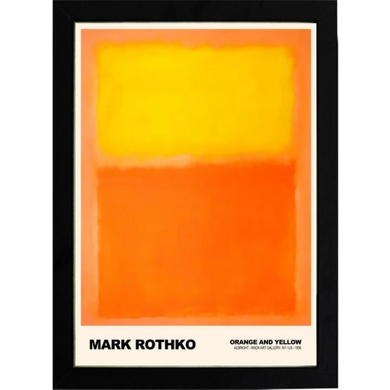 Kaynock Mark Rothko Orange And Yellow 21 x 30CM - Siyah Çerçeveli