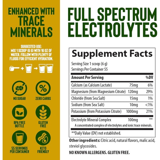Trace Minerals Keto Electrolyte Powder 330 gr Calcium Fiyatı