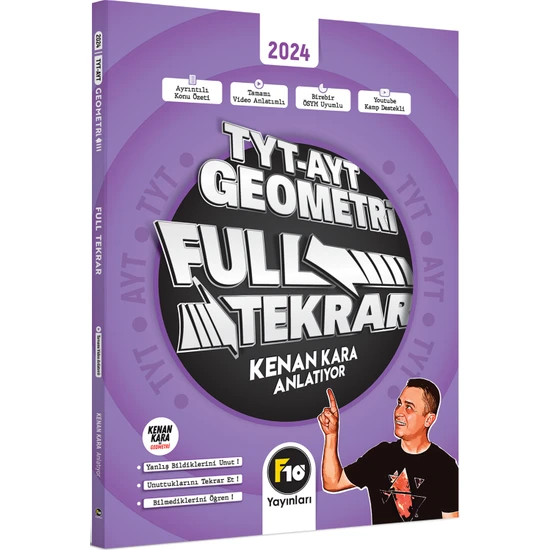 F10 Yayınları TYT - AYT Geometri Full Tekrar Video Ders Kitabı