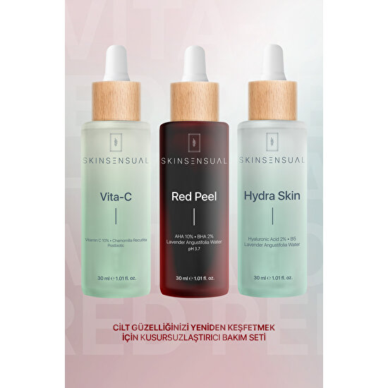 Skin Sensual Renk Tonu Eşitlemeye , Canlandıran ve  Dev Bakım Seti 30 ml + 30 ml + 30 ml
