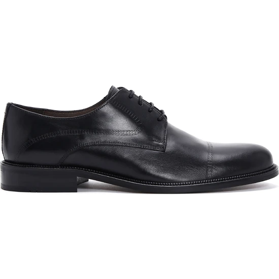 Derimod Erkek Siyah Bağcıklı Deri Klasik Ayakkabı
