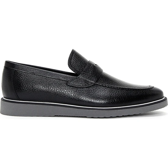 Derimod Erkek Siyah Deri Casual Loafer