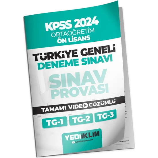 Yediiklim Yayınları 2024 KPSS Türkiye Geneli Ortaöğretim – Ön Lisans Deneme Sınavları Tamamı Video Çözümlü