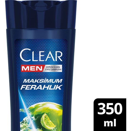 Clear Men Maksimum Ferahlık Kepeğe Karşı Etkili Şampuan 350 ml Kepekli Saçlar İçin Derinlemesine Temizlik