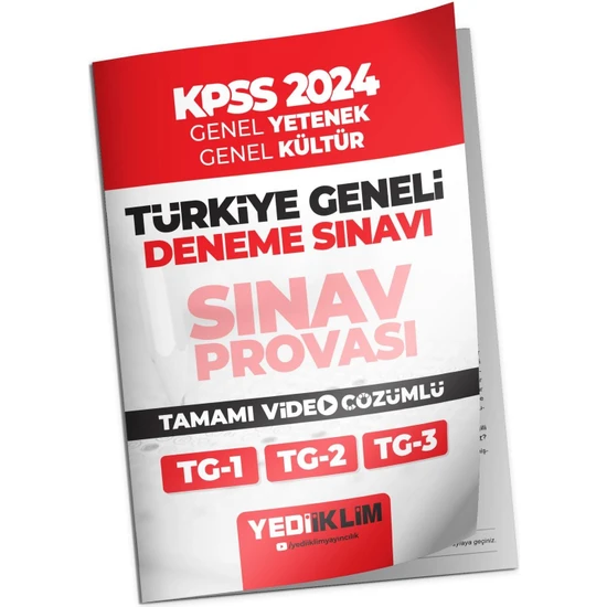 Yediiklim Yayınları 2024 KPSS Türkiye Geneli Lisans GYGK ( 1-2-3 ) Deneme Sınavları Tamamı Video Çözümlü
