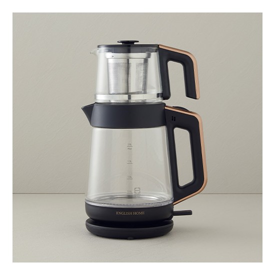 English Home Cmk 6001 Cam Çay Makinesi 2l Siyah-Bakır