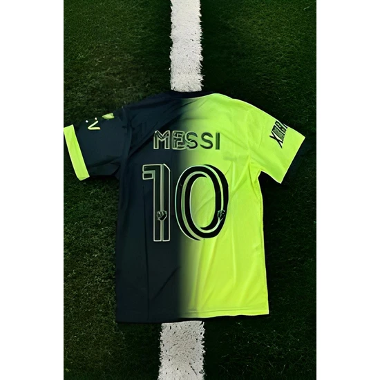 Inter Miami Fosfor Yeşil Messi Yetişkin Futbol Forması