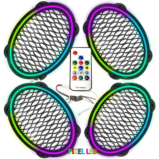 Poke Pixel Ledli Oval Hoparlör Kapak 4ADET Poke PK-5653