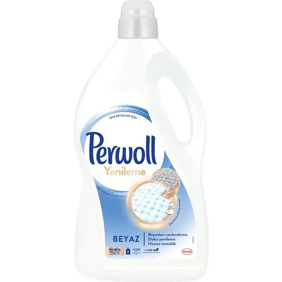 Perwoll Hassas Bakım Sıvı Çamaşır Deterjanı 3.96L (72 Yıkama) Beyaz Yenileme