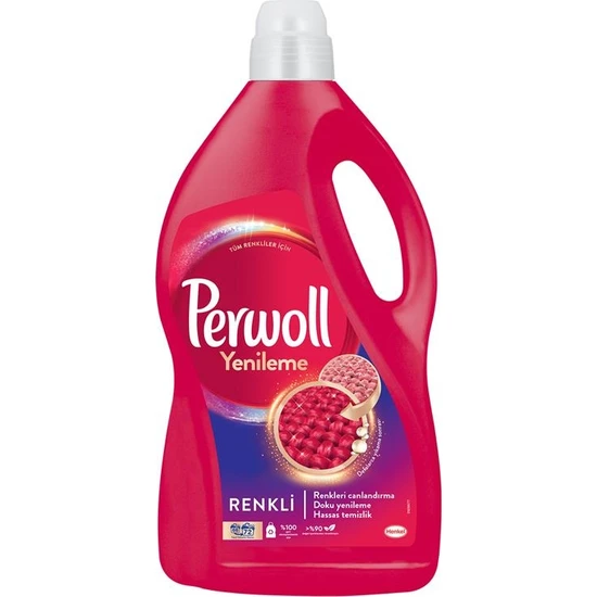 Perwoll Hassas Bakım Sıvı Çamaşır Deterjanı 3.96L (72 Yıkama) Renkli Yenileme