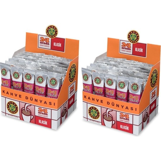 Kahve Dünyası 2 Si 1 Arada Klasik Kahve 40 x 12 gr x 2 Adet