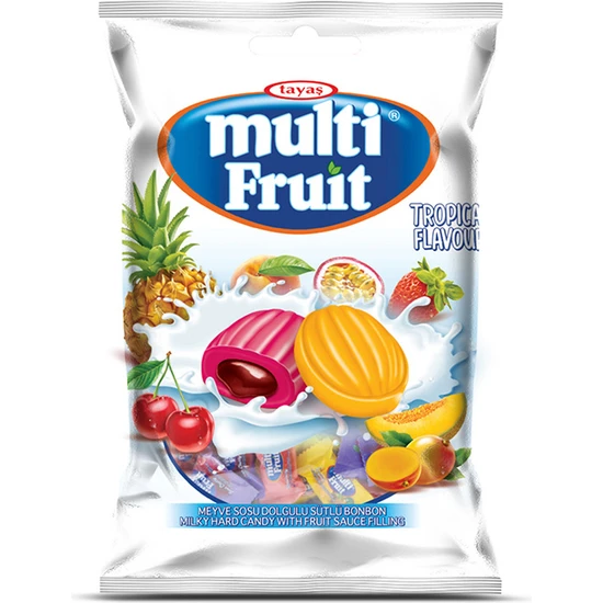 Tayaş Multi Fruit Karışık Meyveli Sert Şeker 1000 gr (1 Poşet)